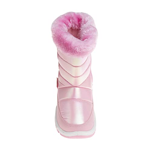 Rugged Bear Girls Snow Boot, Pink/Hearts, 9 Toddler4