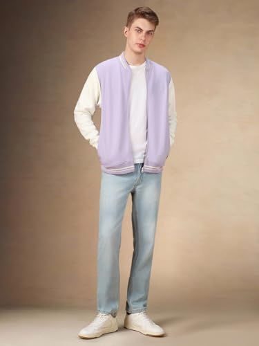 Image of Dennis Lingo Men Colorblock Polycotton Regular Fit Full Sleeves Front-Open Sweatshirts