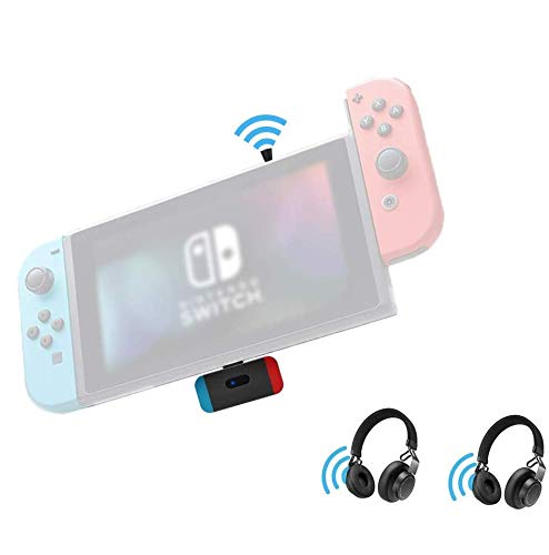 Transmisor inalámbrico Bluetooth para Nintendo Switch, Adaptador de Audio USB C para Auriculares Bose Sony Airpods TWS, Chat de Voz en el Juego, Baja latencia AptX, Dos Dispositivos emparejados