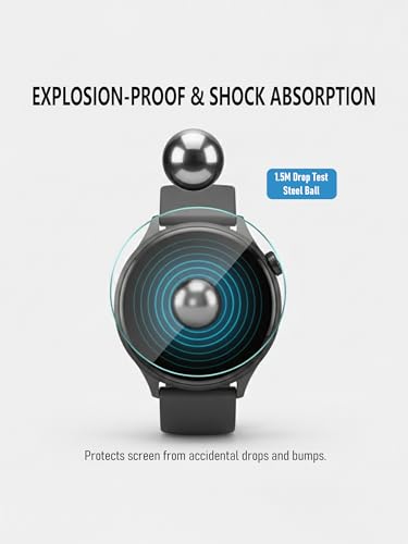iDaPro Screen Protector for Michael Kors Gen 6 Bradshaw Smartwatch [4 Pack] Tempered Glass Anti-Scratch Bubble-Free Easy Installation