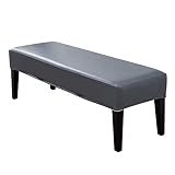 Tookie Bench Cover, PU Leather Soft Stretch Dining Bench Cover, Waterproof Elastic Removable Bench S