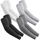 fuinloth 4 Paia Manicotti Braccia per Uomo e Donna, Ideali per Sportivi Padel Basket Pallavolo Nero+Grigio Scuro+Grigio Chiaro+Bianco