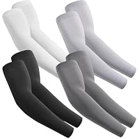 fuinloth 4 Paare Arm Sleeves Arm Stulpen Armschoner für Damen/Herren, Volleyball Basketball Sport Ärmel Schwarz+Dunkel Grau+Hell Grau+Weiß