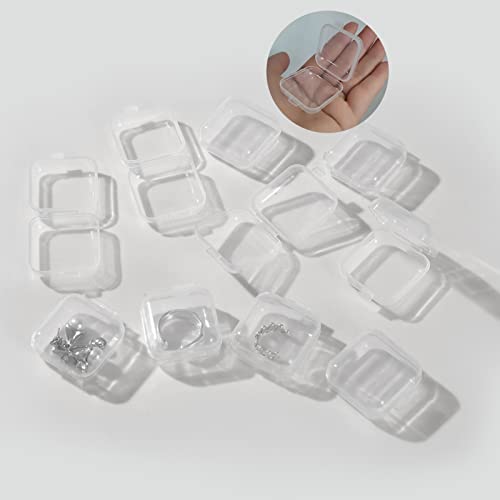 Cenbee 48 Pcs Clear Small Plastic Storage Containers Anti Oxidation Transparent Jewelry Holder For Item Craft, Beads, Pills, Ear Studs, Necklaces,Rings, Case (1.37 X 1.37 0.7 Inches) #TOP6