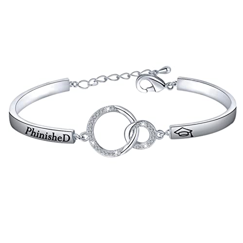 Zuo Bao PHD Graduación Regalo PH.D Pulsera Doctorado Estudiante Graduado Regalo PHinisheD Joyería Doctor Graduado Regalo Aprendizado Erudito Graduado Pulsera, Acero inoxidable, Sin gemas Cover