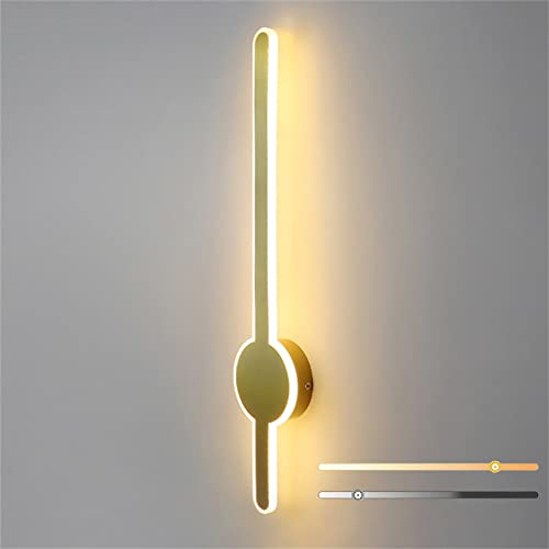 Lámpara de pared interior de aluminio y acrílico con brillo ajustable color oro