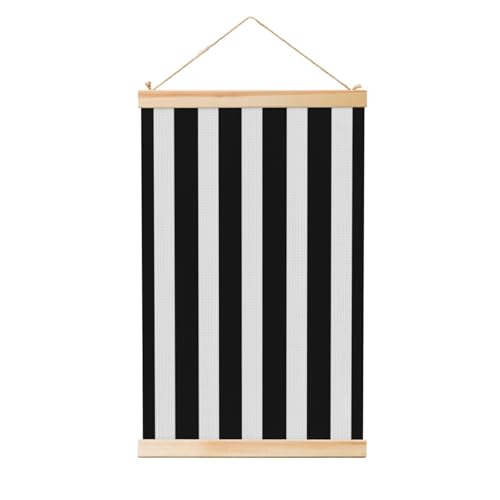 Peinture murale rayures noires blanches LHBWCVN pour habiller un mur vide