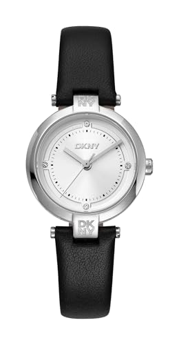 DKNY Essential Mini Round Women’s Watch, 28 mm, Silver/Black