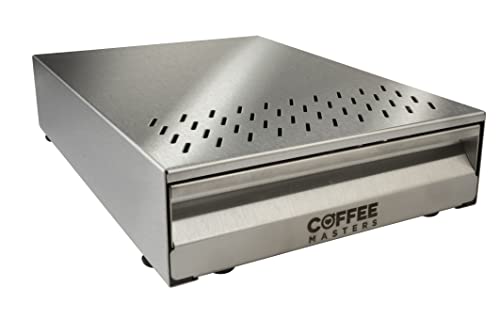 Coffee Masters Cassetto Deluxe Knockout – Heavy Duty acciaio inox Coffee Knock Box – 3L stile moderno con barra triangolare rivestita in gomma per la riduzione del rumore