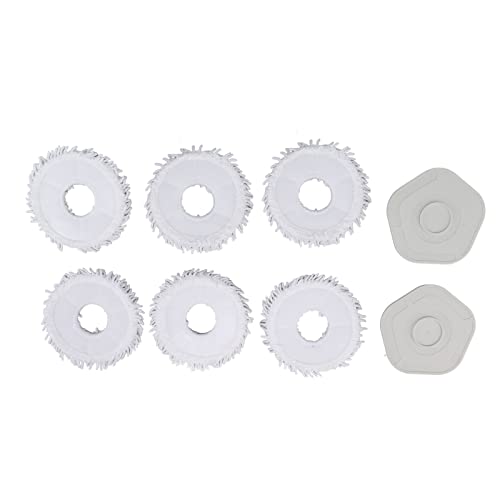 Klanata Piezas de reemplazo de ER de aspiración filtros de café, filtros Reutilizables, 6 ER Mop Paps, 2 Soporte de trapeador - Compatible con W10 Pro W10 Robot Vacuum ER