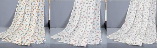 Image of Trance Home Linen Super Soft 100% Cotton Malmal Swaddle Cloth I Swaddle Wrap | Swaddle for New Born Baby | Cotton Baby Swaddle|Baby Shower Gift Set (100x100 cm,Nursery Design,Pack of 3)