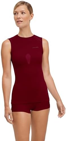 FALKE Damen Baselayer-Shirt Warm W S/l Sh Funktionsmaterial schnelltrocknend 1 Stück, Rot Merlot 8117, M