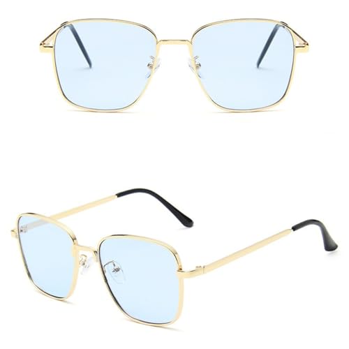 Verres de soleil UV400 hommes et femmes avec monture métal style vintage miroir