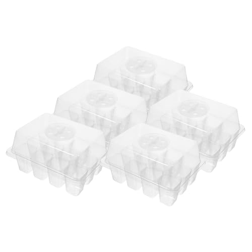 HEMOTON 5 Pièces Plateau de Semis Lot de Pots de Germination Transparent pour Jardinage Durable Pratique