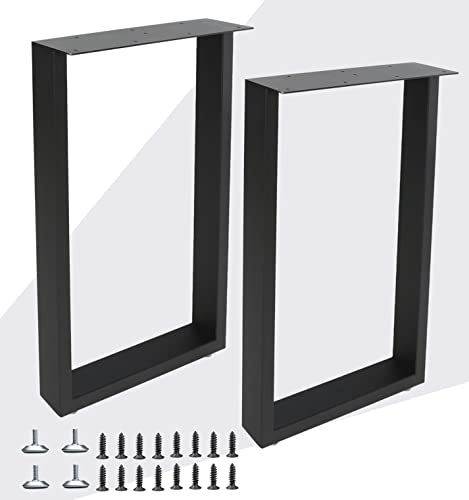 Luffioner Metal Table Legs 28 Inch,Table Legs Replacement Heavy Duty Square Tube Desk Legs Furniture Legs For Coffee Table, Dining Table, #TOP2