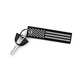 KEYTAILS Keychains, Premium Quality USA Flag Blackout Key Tag for Auto, Motorcycle, Backpacks, Gift