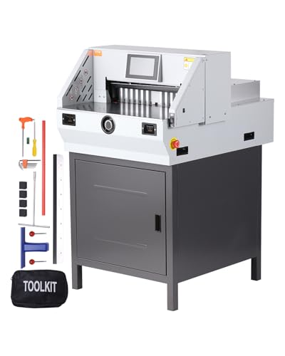 VEVOR Electric Paper Cutter, Heavy-Duty Trimmer with 19 in (482.6 mm) Cutting Width, 3.14 in (80 mm) Cutting Thickness, Electric Paper Cutting Machine with 7 in Touchscreen Numerical Control