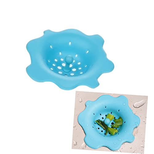 Colador para fregadero de silicona en forma de flor azul miniatura 5