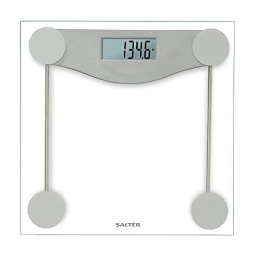 Salter Glass Digital Bath Scale First Digital Bath Scale for Body Weight in the E-Tech Series, Clear