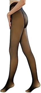Niwicee Womens Thermal Tights Winter Fleece Lined Tights Warm Thick Leggings High Waist Double Lined Stretch Fake Translucent Pantyhose for Women