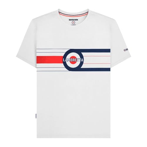 Image of Lambretta Mens Target Band Short Sleeve T-Shirt - White - 2XL