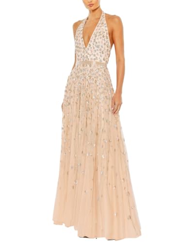 Mac Duggal Womens Beaded Flower A-Line Dress, 14