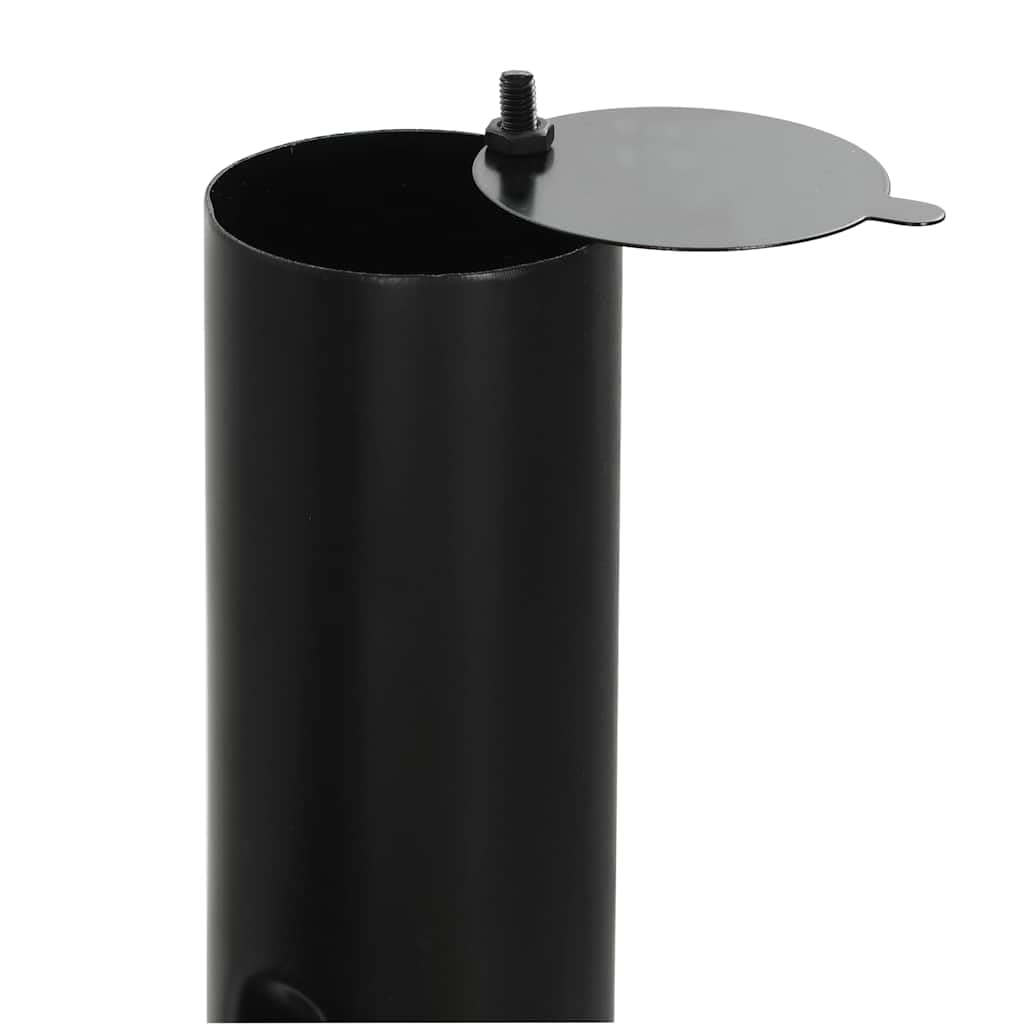 Barbacoa clásica de carbón vegetal de acero con estante de madera, 3 rejillas cromadas, 103 x 60 x 113 cm, termómetro y tapa de chimenea para balcón, jardín, terraza, barbacoa