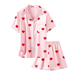 Schbbbta Girls & Womens Silk Pajamas Set, Satin Nightwear Button-Down Sleepwear, 3 Years – Women XXL