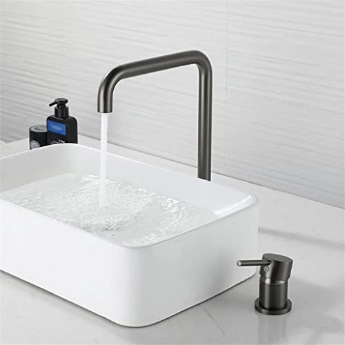 Robinet de lavabo noir à large diffusion avec tuyau extensible - 2