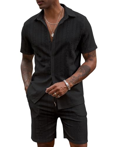 URRU Men's 2 Piece Short Set Summer Beach Outfits Ultra