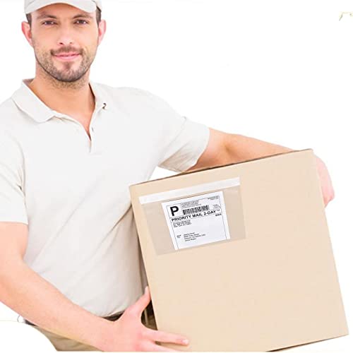 Labelmore Packing Slip Envelope Pouches 6" X 9" Shipping Label Sleeves Clear Plastic Adhesive Packing List Envelope (100Pcs) #TOP7