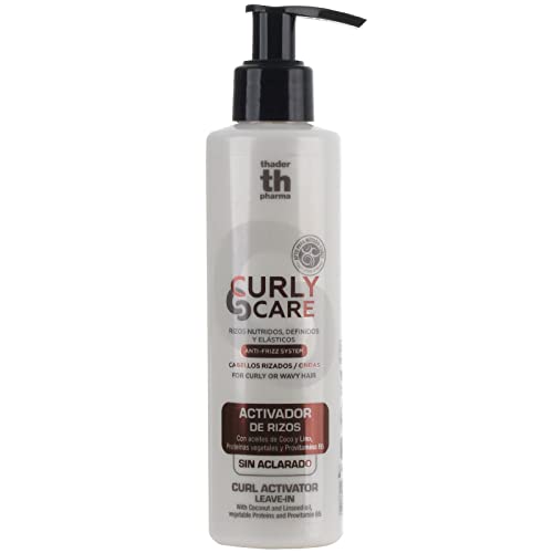 Thader TH Pharma Curly Care Activador de Rizos sin aclarado con aceites de Coco y Lino, Proteínas Vegetales y Provitamina B5, 200 ml Cover