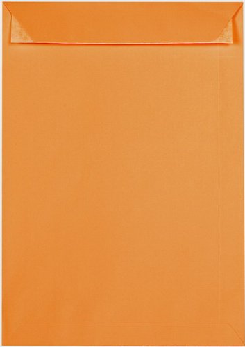 50 Stück - Artoz Serie 1001 Umschläge, gerippt - Haftklebung - DIN C4, 324 x 229mm, hochwertig, orange