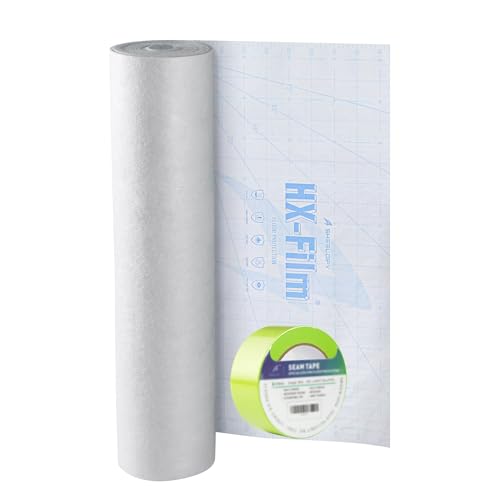 Protector para piso resistente 39"x100' de construcción HX-Film, película plástica para protección de alfombras y pisos, color azul hielo miniatura 1