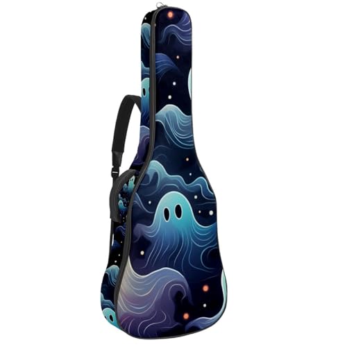 Housse pour guitare classique acoustique basse ukulélé sac étui ajustable motif Halloween Boo