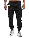 VMSUCIJ Mens Cargo Trousers Joggers for Men UK Work Trousers Outdoor Pants Cotton Chinos Regular Fit Multi-Pocket,Black 02,L