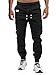 VMSUCIJ Pantaloni Jogging Uomo Pantaloni Casual Cotone Pantaloni Sportivi con Elastico in Vita con Tasche S-XXL,Nero 02,L