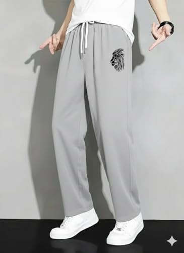 Image of Samfor Track Pant for Men | Loose Fit Super Stretchable Track Pant for Man with Bold Lion Design | Stylish Lower for Men