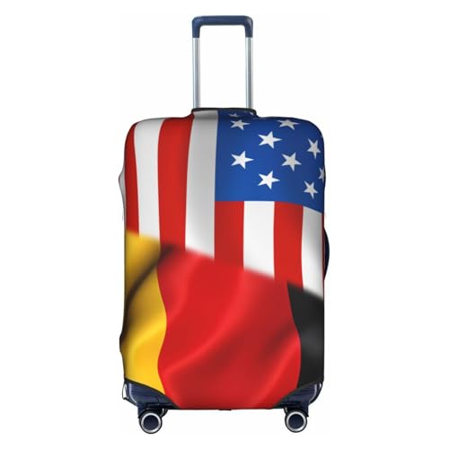 Travel Luggage Cover America Flag And German Germany Flag Fashion Washable Baggage Suitcase Protector Fit For Luggage Large
