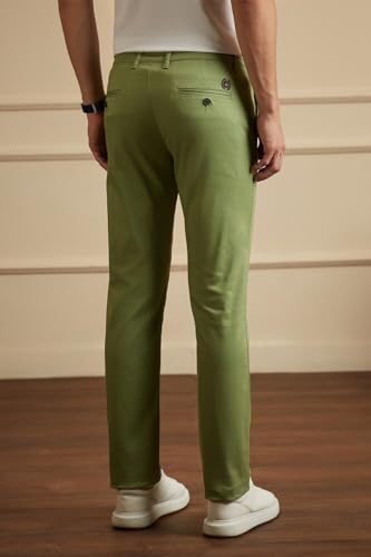 Image of Peter England Men Mid Rise Regular Fit Pants