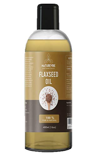 Naturevibe Botanicals Flaxseed oil, 16oz (480ml) | 100% Pure and Natural | Cold