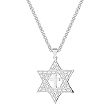Collar con colgante de cruz de estrella de David cristiano judaico para fiesta de cumpleaños, joyería para hombres y mujeres