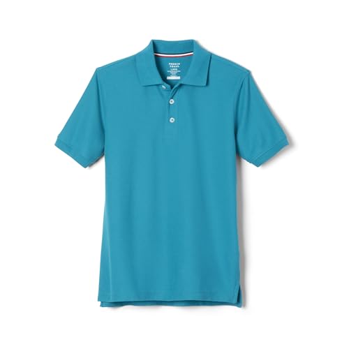 Image of French Toast Boys Short Sleeve Pique Polo Shirt (Standard & Husky), Black, 10