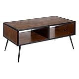  AXIDECOR - Mesa de Centro - Mesa Madera/Hierro 2 Huecos (107x58x47)