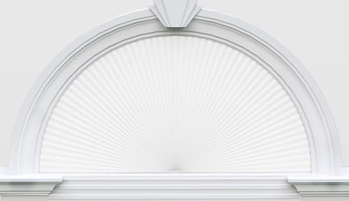 Myshade Arch Window Shades Half Circle Light Filtering Cellular Shades Cordless No Drill Blinds for Windows Half Moon Honeycomb Fabric No Tools Shades Easy Install (1PCS White 24 W X 12 H)