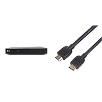 LG BP250 Blu-ray Player (Upscaler 1080p, USB) schwarz &amp; Amazon Basics - Geflochtenes HDMI-Kabel, 0,9 m