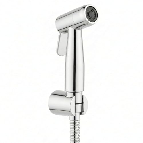 Image of CPH-3 ABS Health Faucet with 1.2 Meter 304 Grade Stainless Steel EPDM Flexible Hose and Wall Hook l Jet Spray for Bathroom | 1 Year Warranty | Chrome