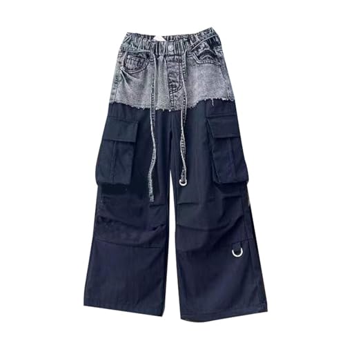 Teen Girls Cargo Pants Baggy Y2K Cargo Trousers Jeans Wide Leg Pants Casual Parachute Pants with Multi Pockets