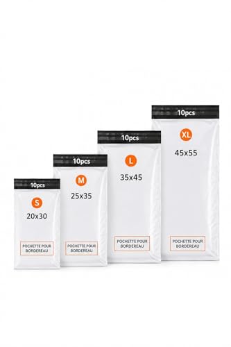 Pochettes d’Expédition, lot de 100, Plastiques Auto-Adhésives S M L XL Enveloppes Colis Opaques Résistantes pour vetements, objets, Vinted et E-Commerce.