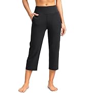 SANTINY Capri Pants for Women High Waisted Workout Yoga Capris Leggings Straight Leg Athletic Cro...